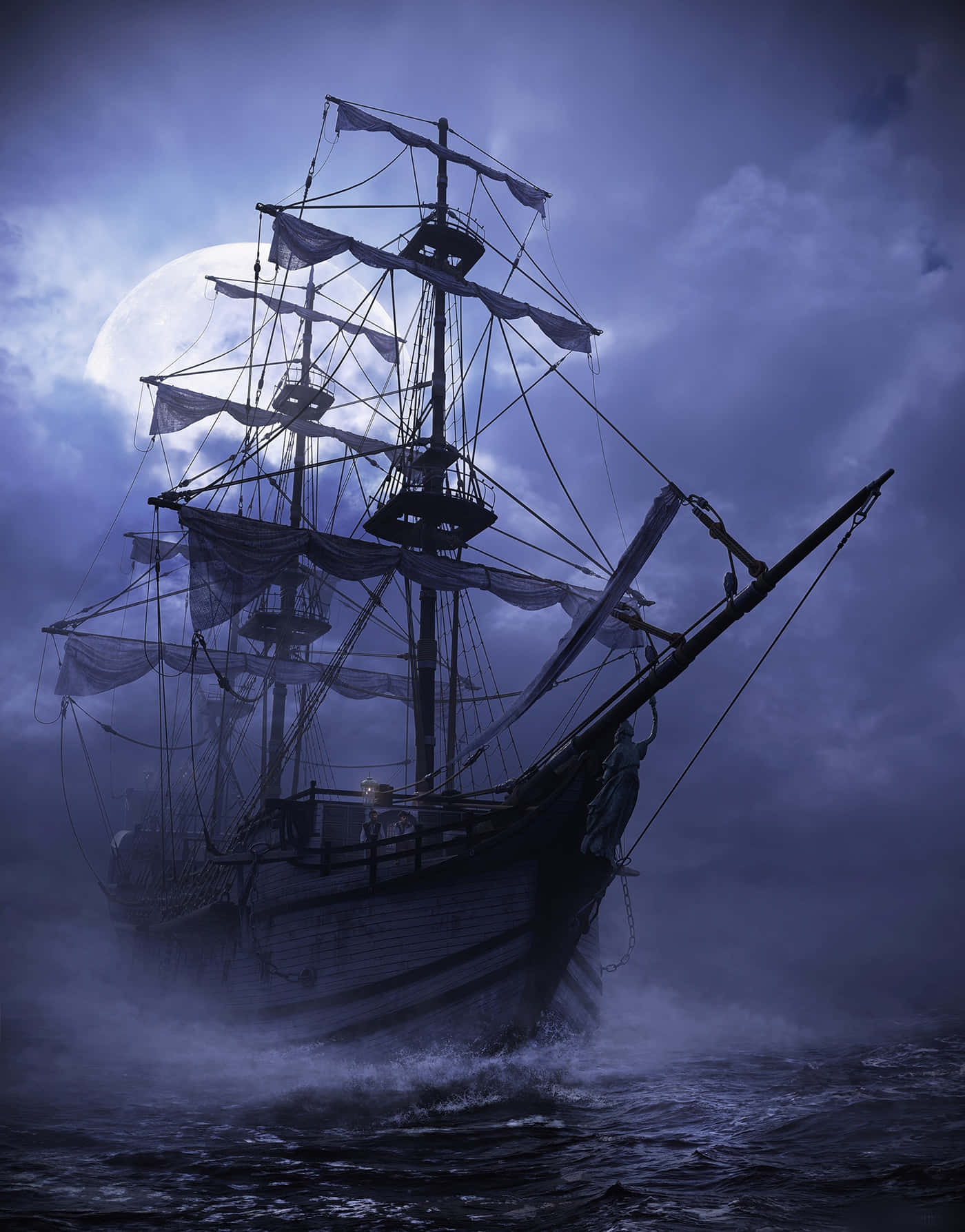 Einmännlicher Pirat Mit Blick Auf Die Meere