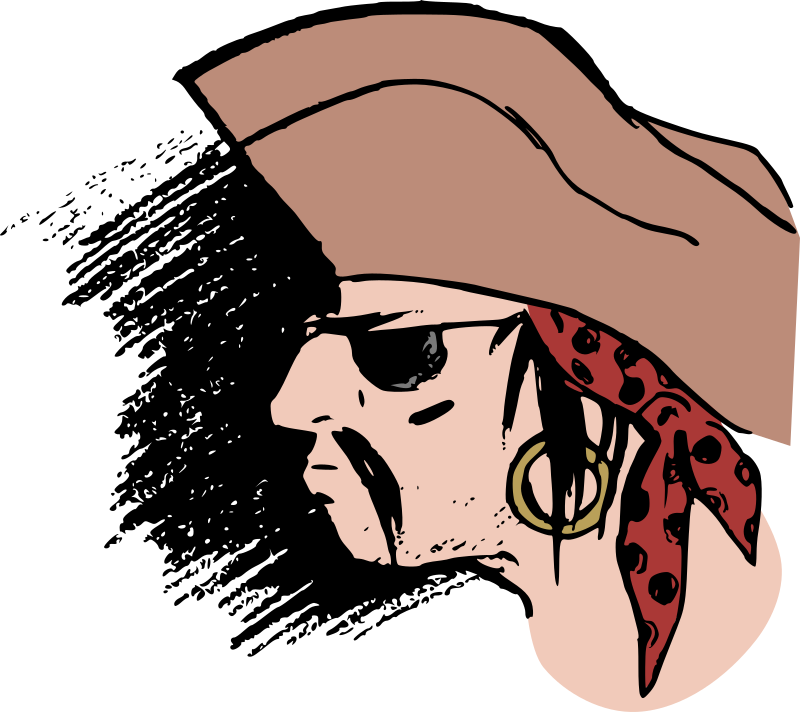 Pirate Profile Illustration PNG