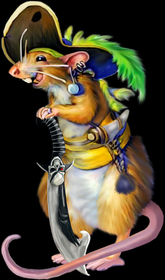 Pirate Rat Cartoon Character PNG