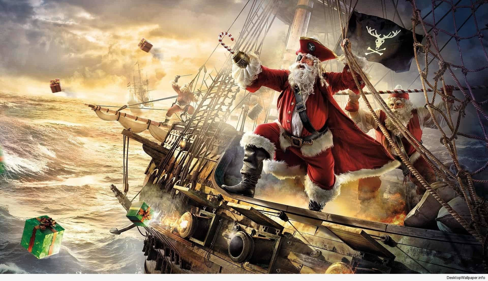 Pirate Santa In Battle