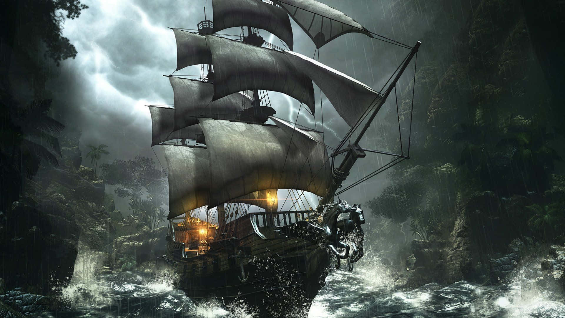 Anchored Pirate Ship
