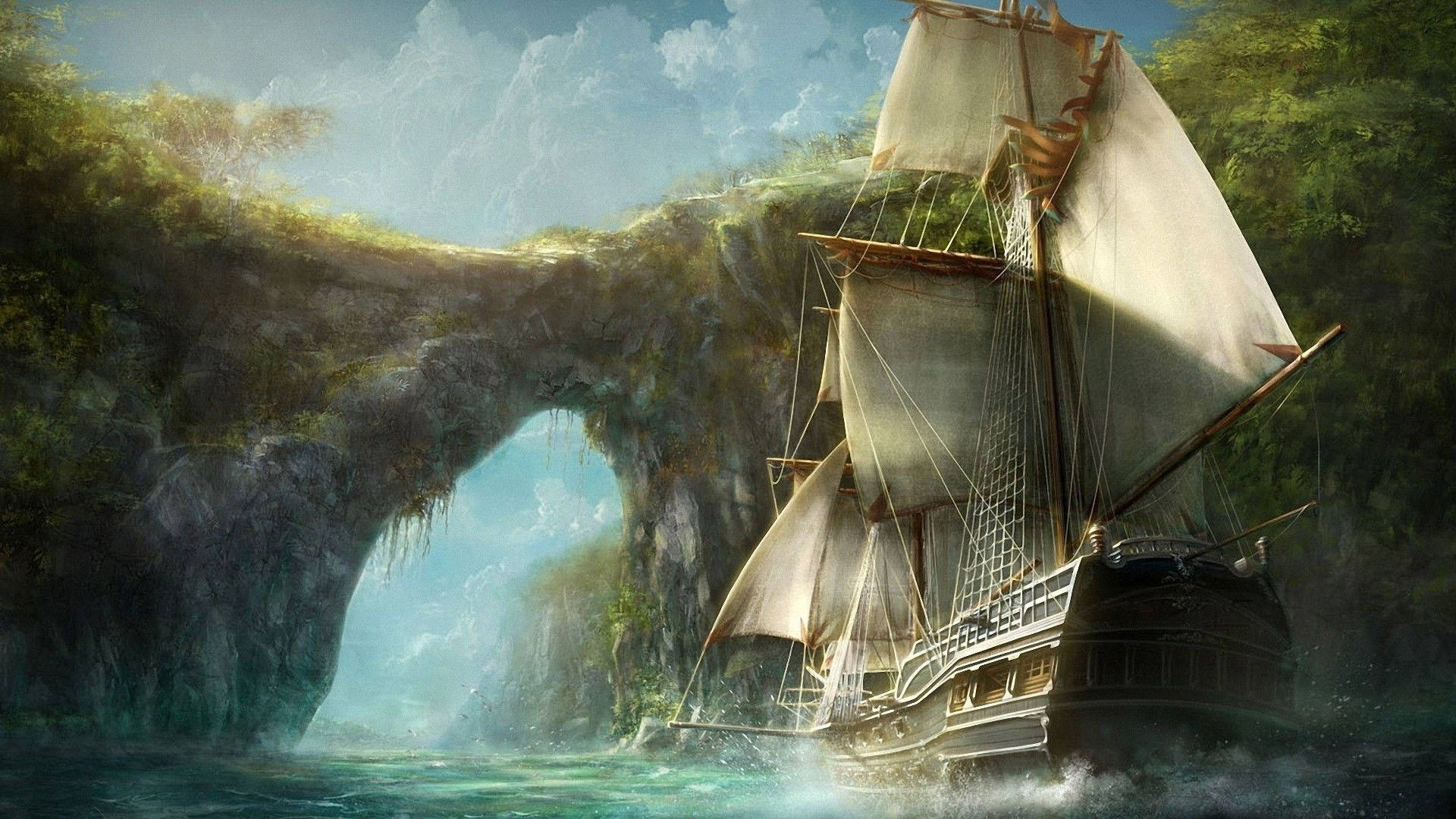 Pirate Ship Art Wallpaper
