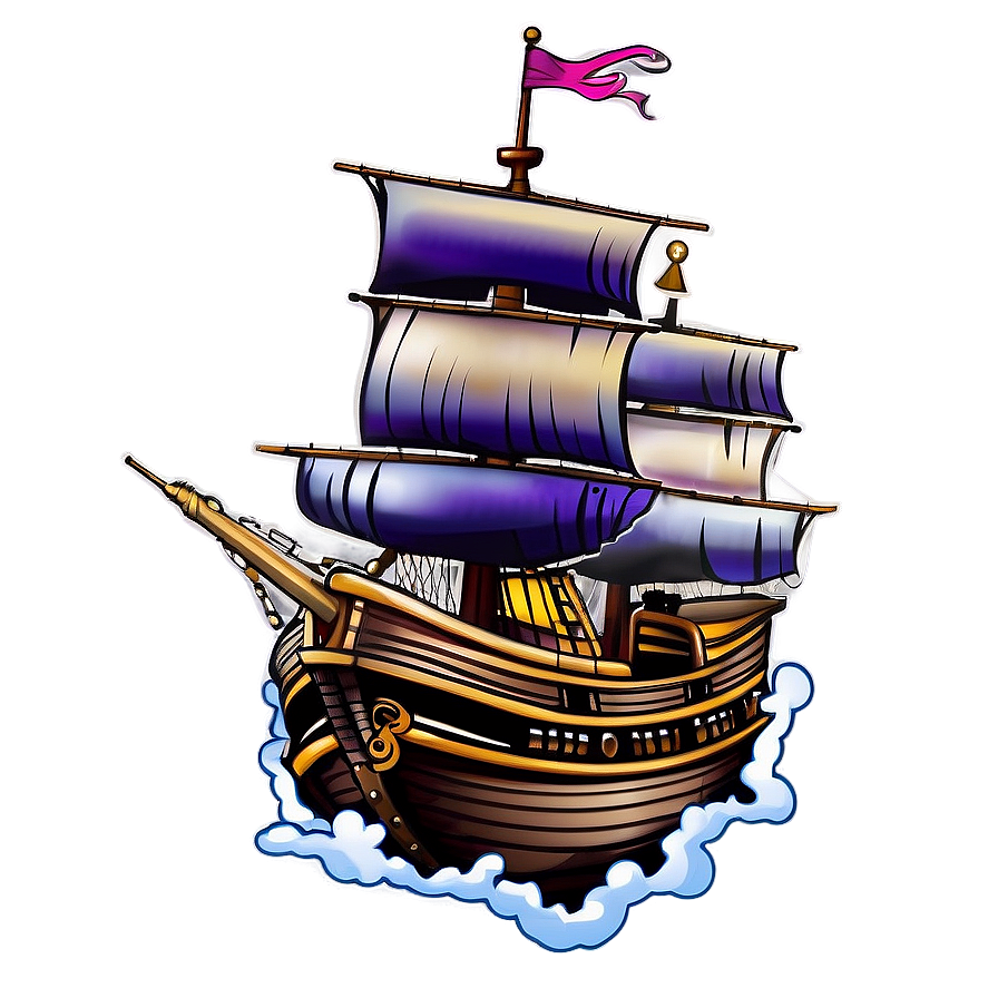 Pirate Ship Tattoo Png 05042024 PNG