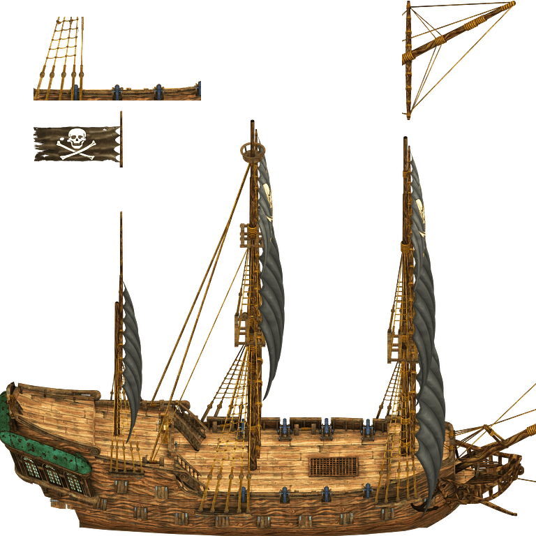 Pirate Ship3 D Model PNG