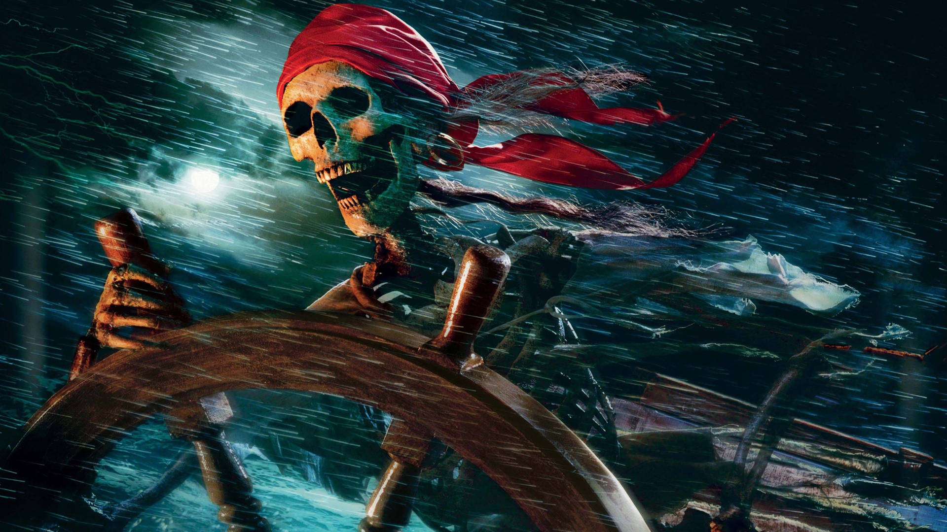 Set Sail for Adventure on a Skeleton Pirate Ship Wallpaper