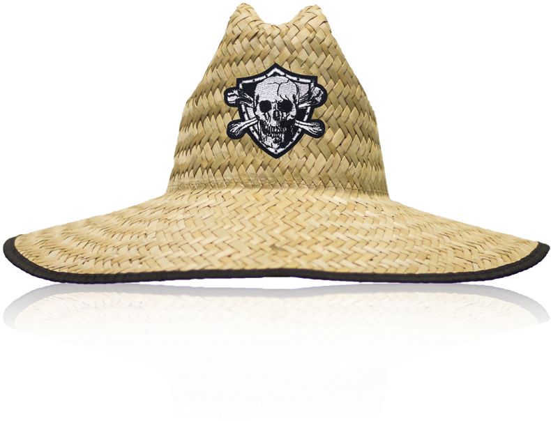 Pirate Skull Emblem Straw Hat PNG