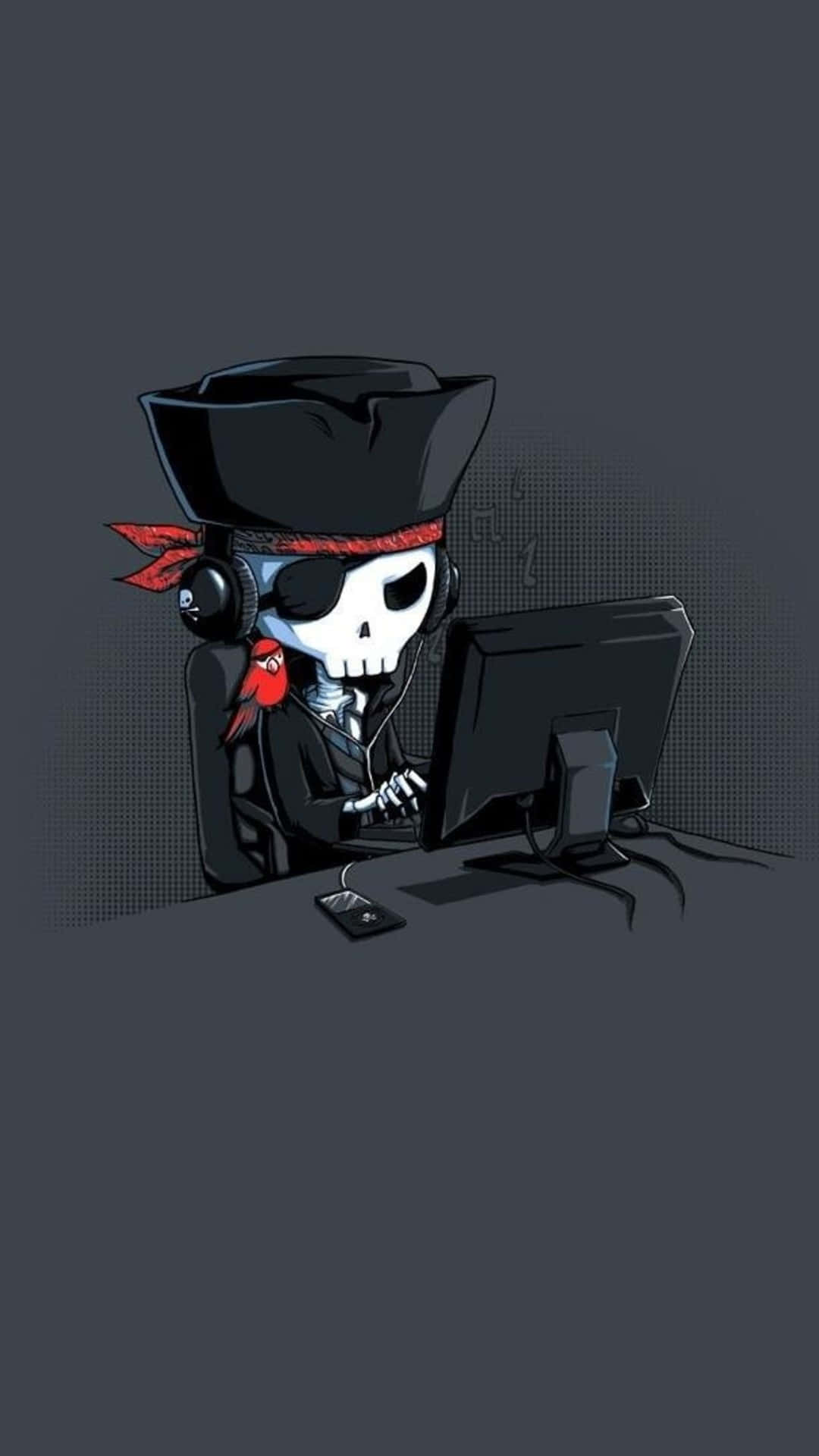Pirate Skull Hackerat Computer Wallpaper