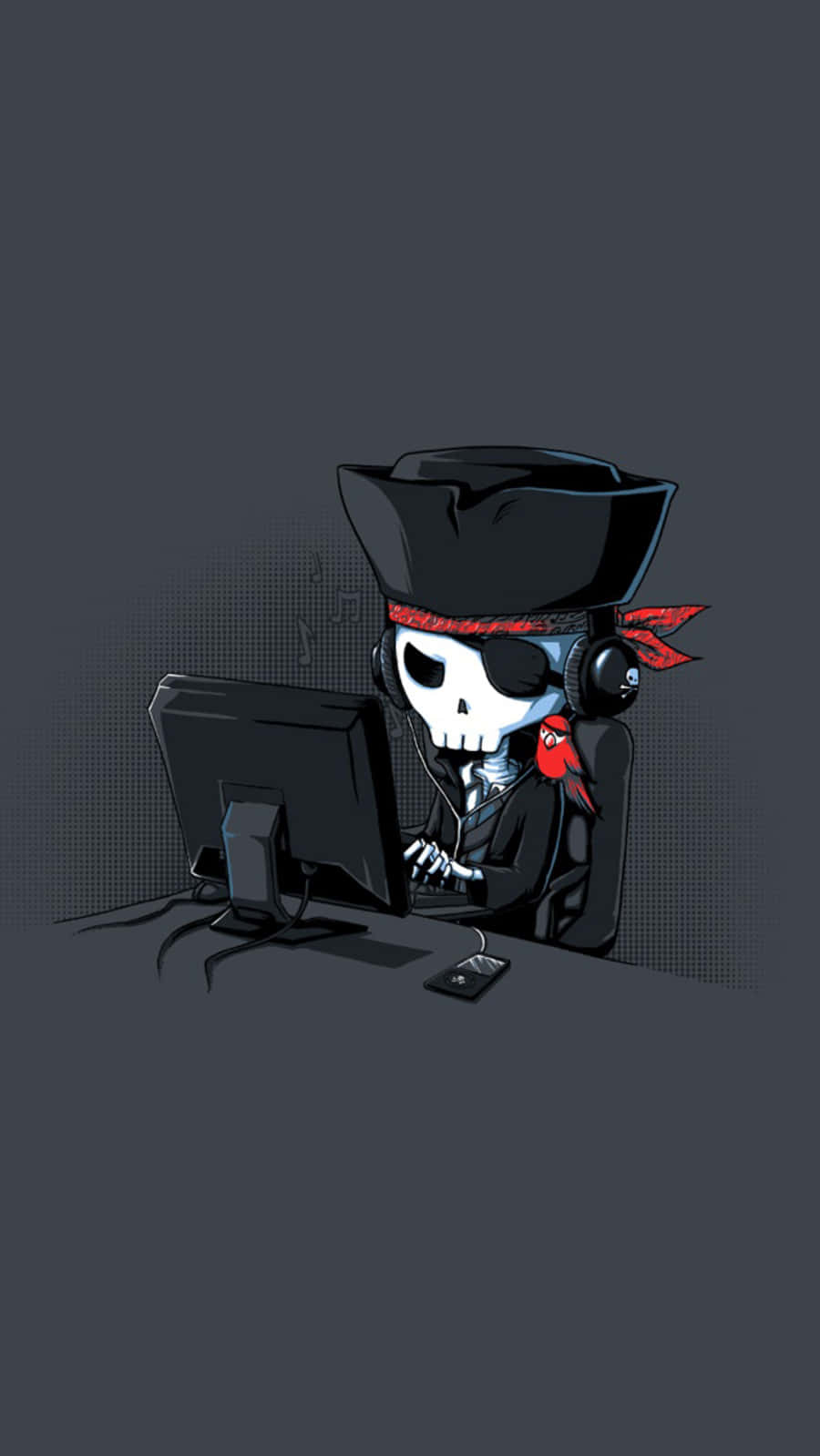 Pirate Skull Hackerat Computer Wallpaper