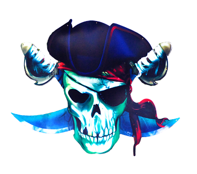 Pirate Skull Illustration PNG