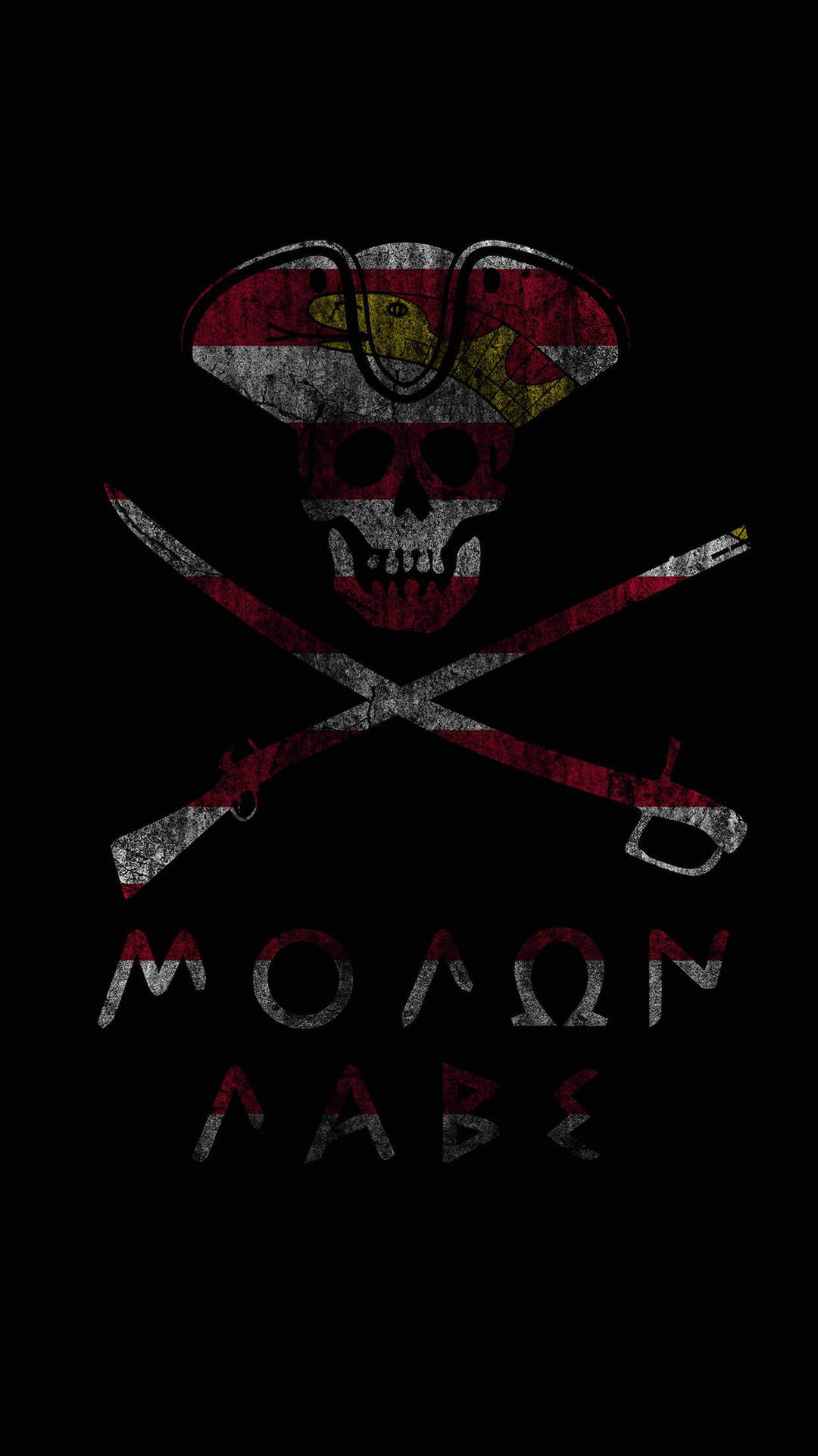 Pirate Skull With Letters Phone Wallpaper
