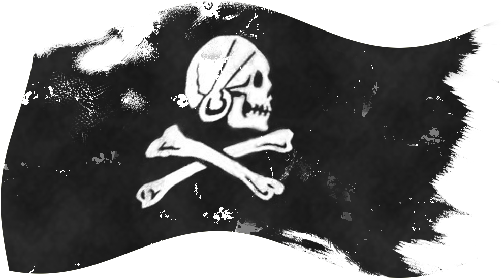 Pirate Skulland Crossbones Flag PNG