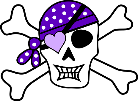 Pirate Skulland Crossboneswith Eyepatchand Bandana PNG