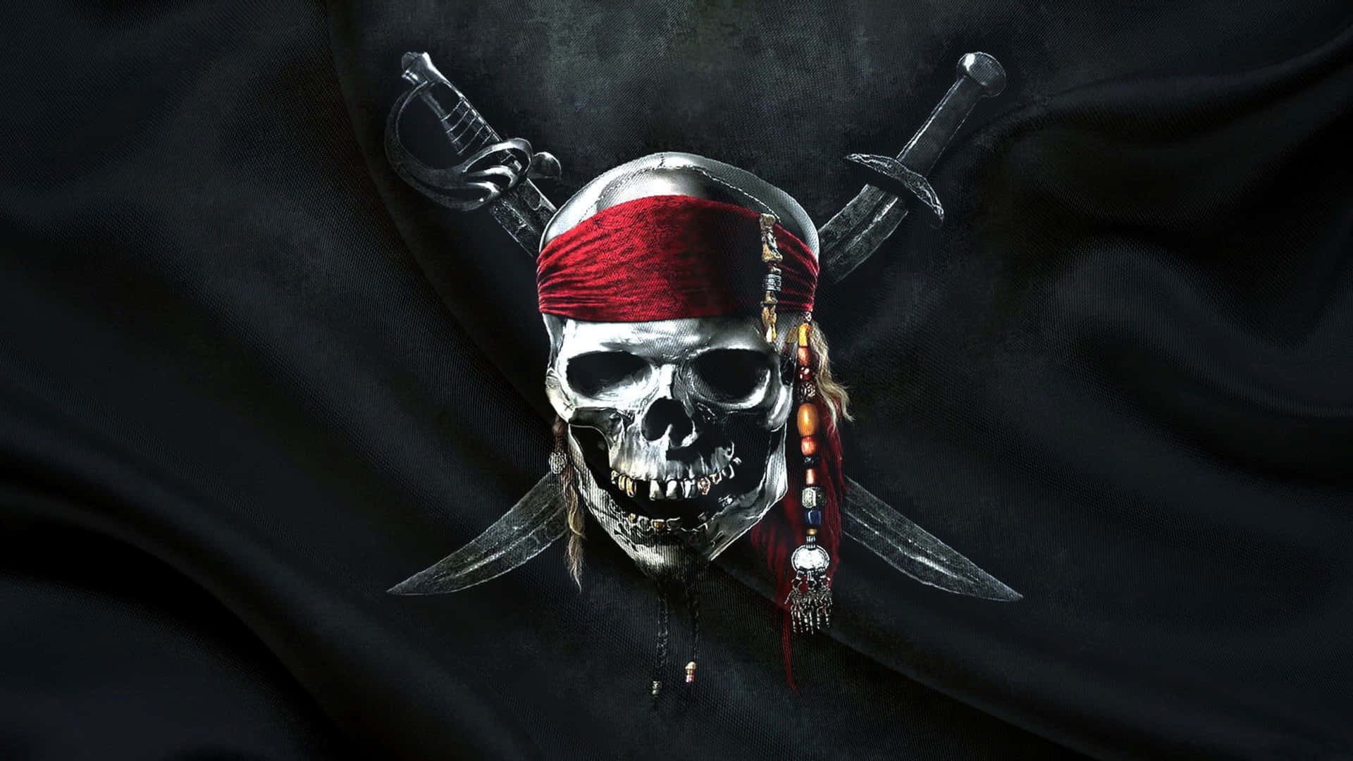 Piratskalle Med Kryssede Sverd Jolly Roger Bakgrunnsbildet