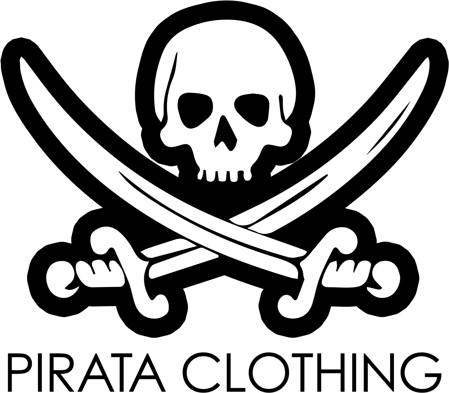 Pirate Skulland Swords Logo PNG