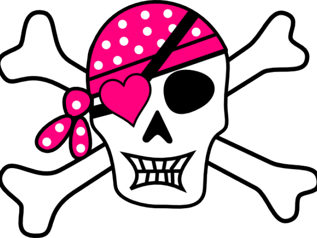 Pirate Skullwith Eyepatchand Bandana PNG