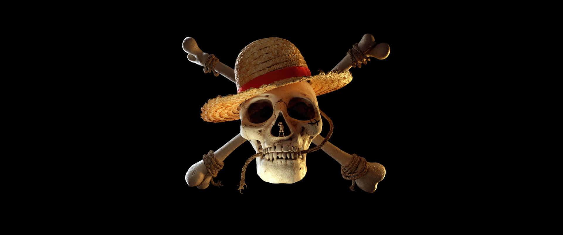 Crâne De Pirate Avec Chapeau De Paille Fond d'écran