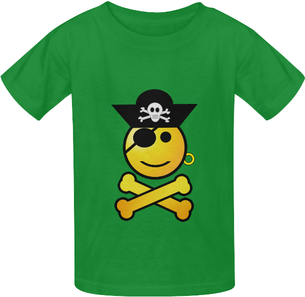 Pirate Smiley Face Green Tshirt PNG
