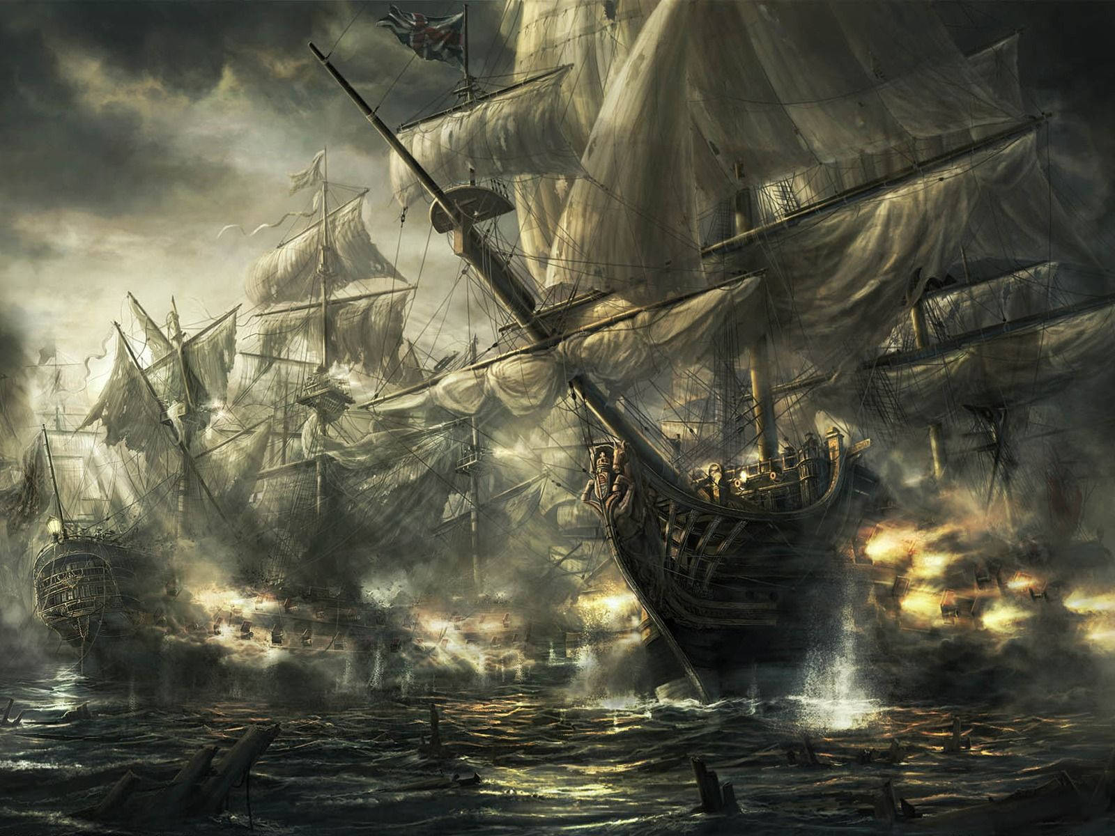 Pirate War Ships Wallpaper