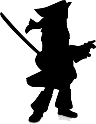 Pirate_ Silhouette_ Sword_ Pointing PNG