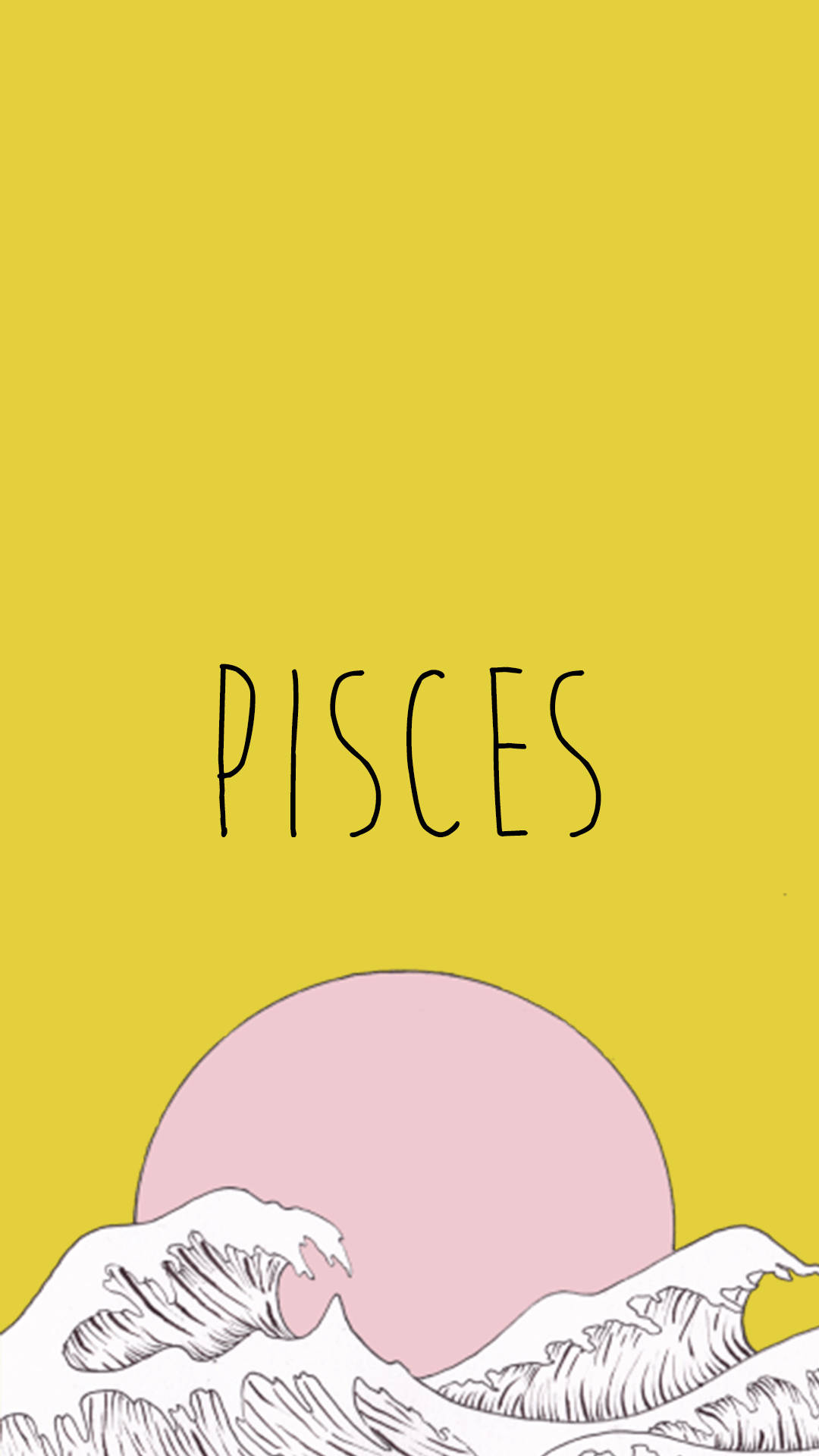 Pisces With Moon And Waves Wallpaper