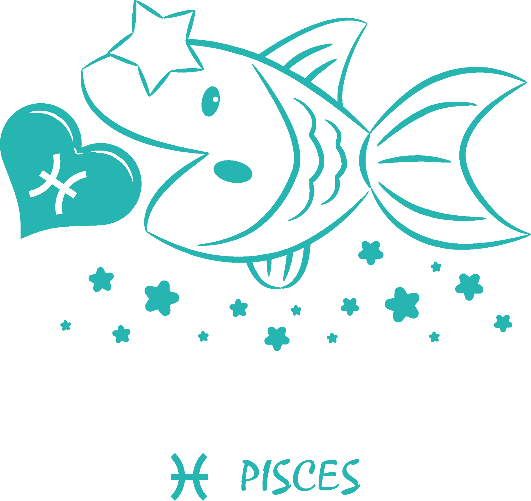 Pisces Zodiac Sign Illustration PNG