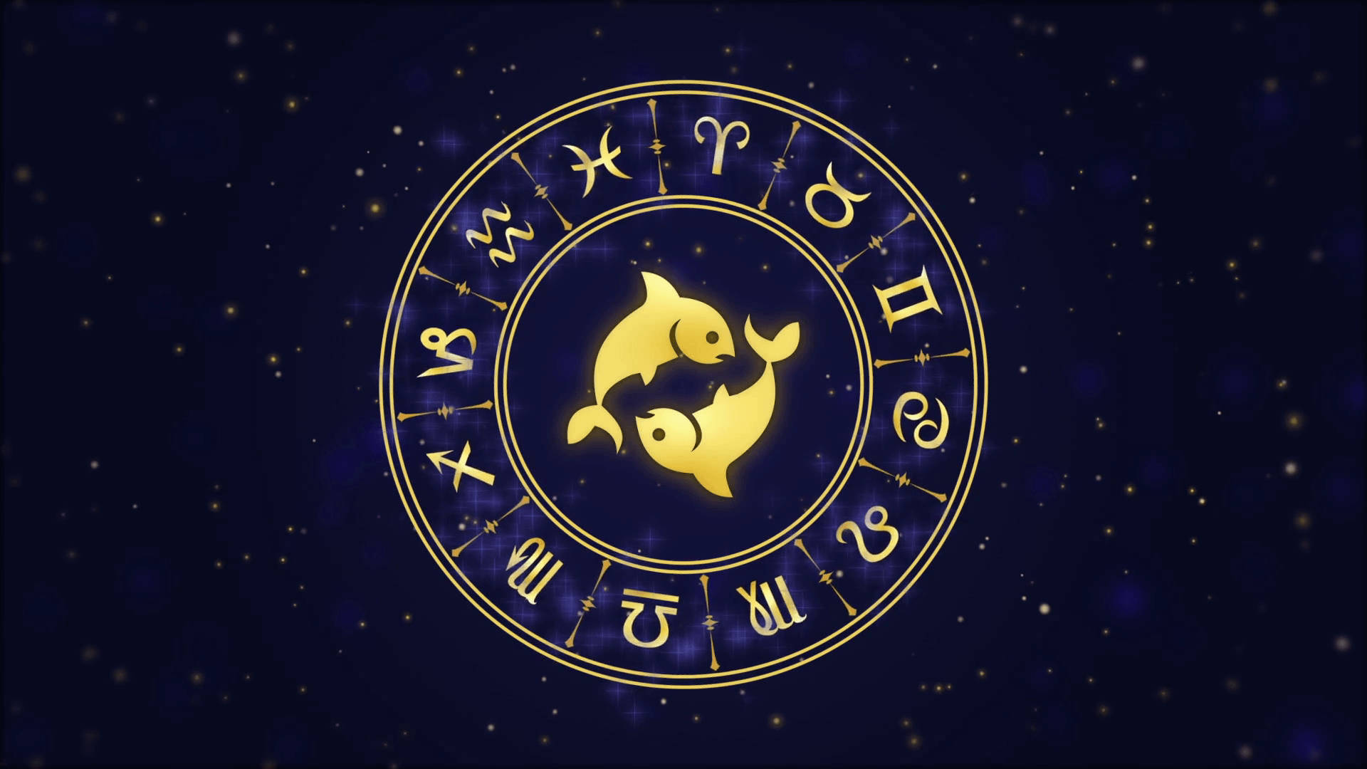 Pisces Zodiac Sign Wheel Wallpaper