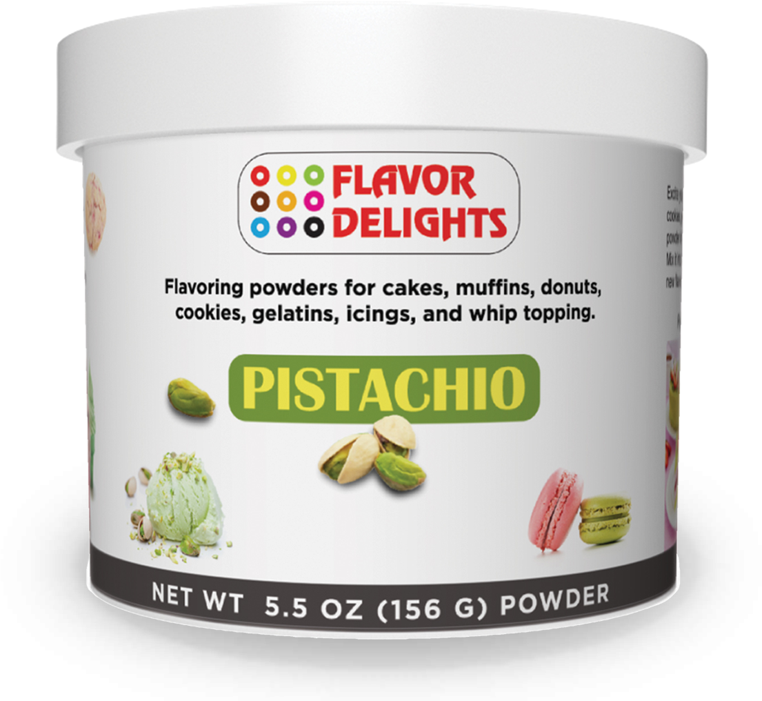 Pistachio Flavor Delights Powder Container PNG