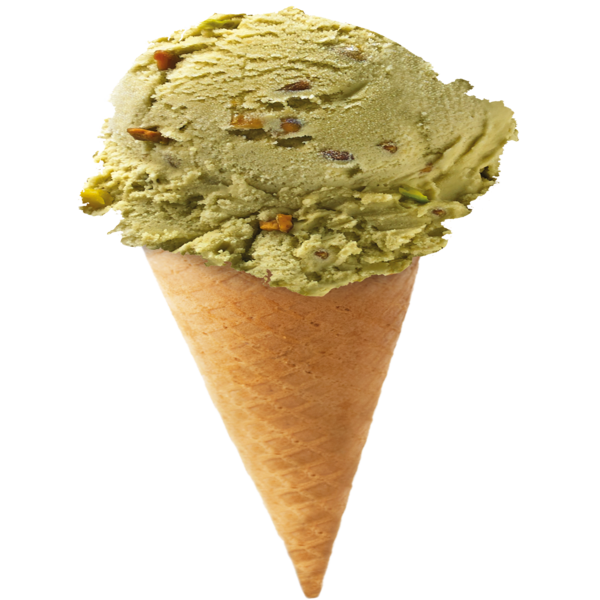Pistachio Ice Cream Cone PNG