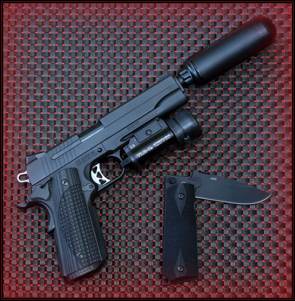 Pistol And Tactical Knife Picture