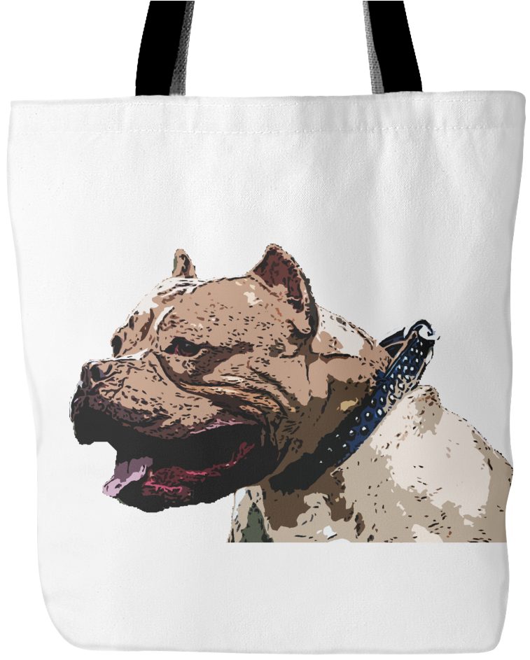 Pitbull Print Tote Bag PNG
