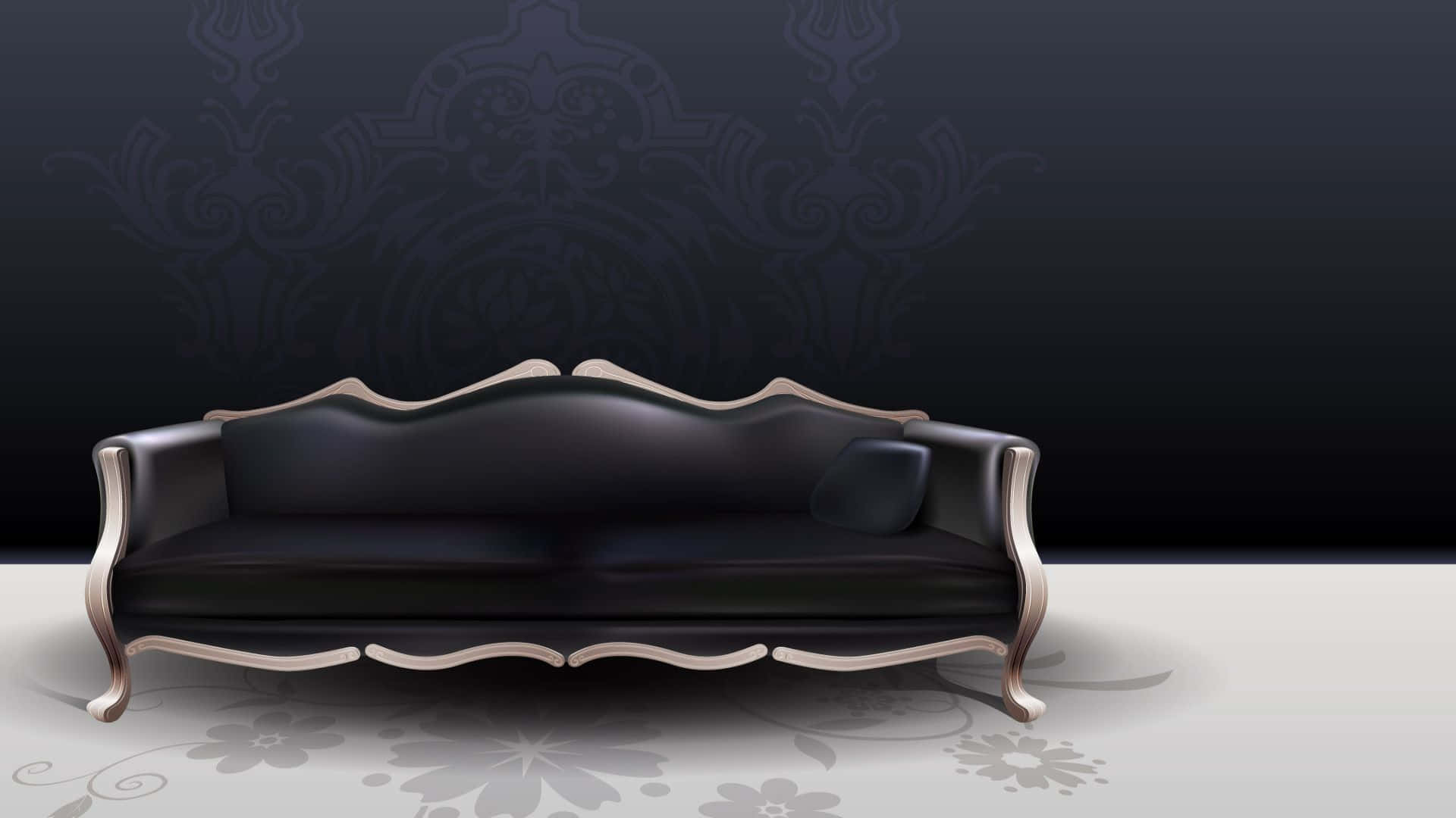 Download Pitch Black Couch Design Wallpaper 