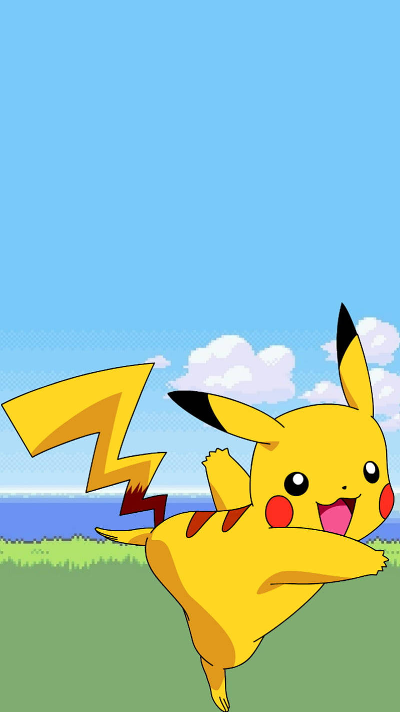 Pitch Throwing Pikachu iPhone Wallpaper