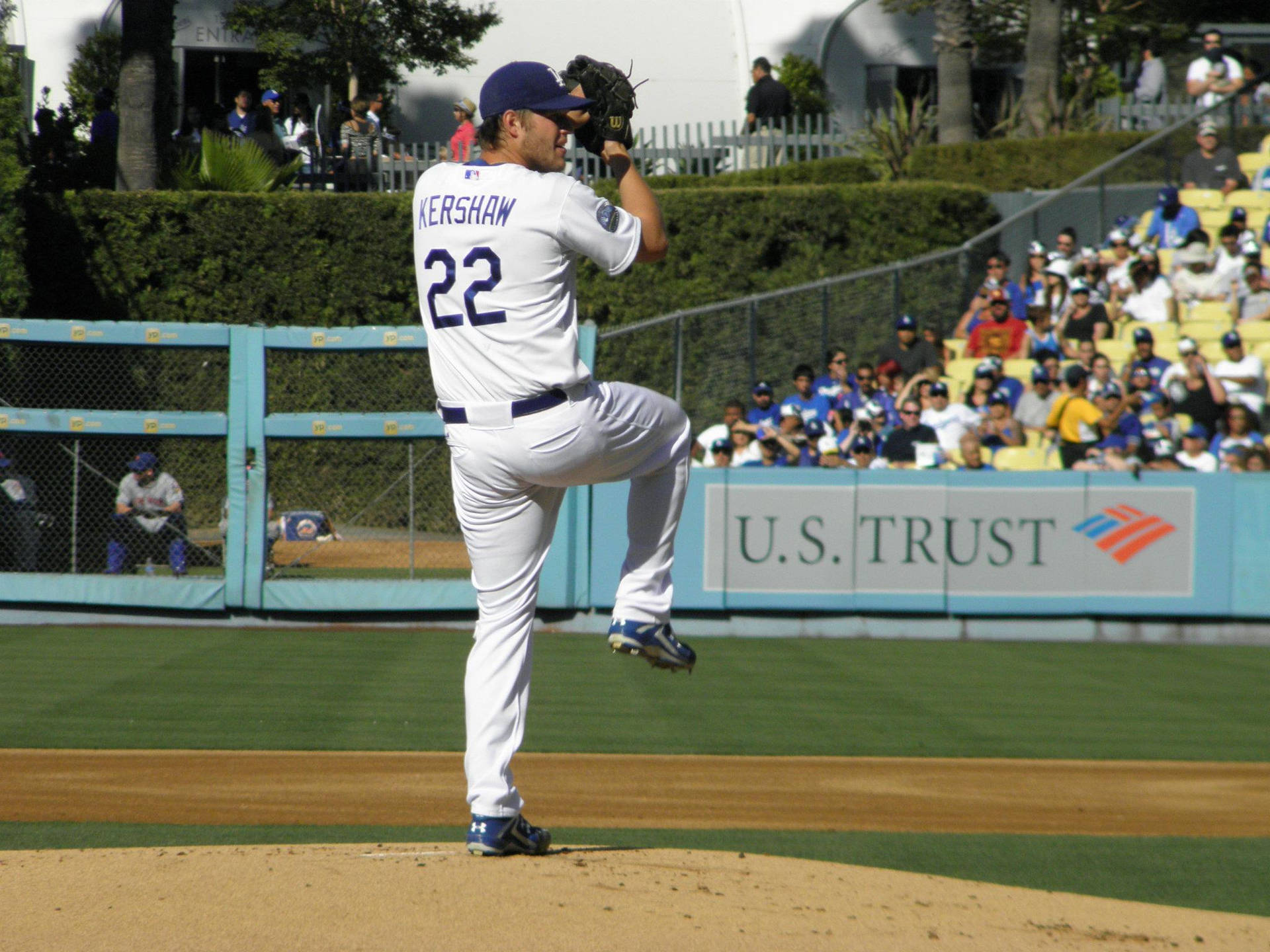 Pitcher Clayton Kershaw In Action Wallpaper