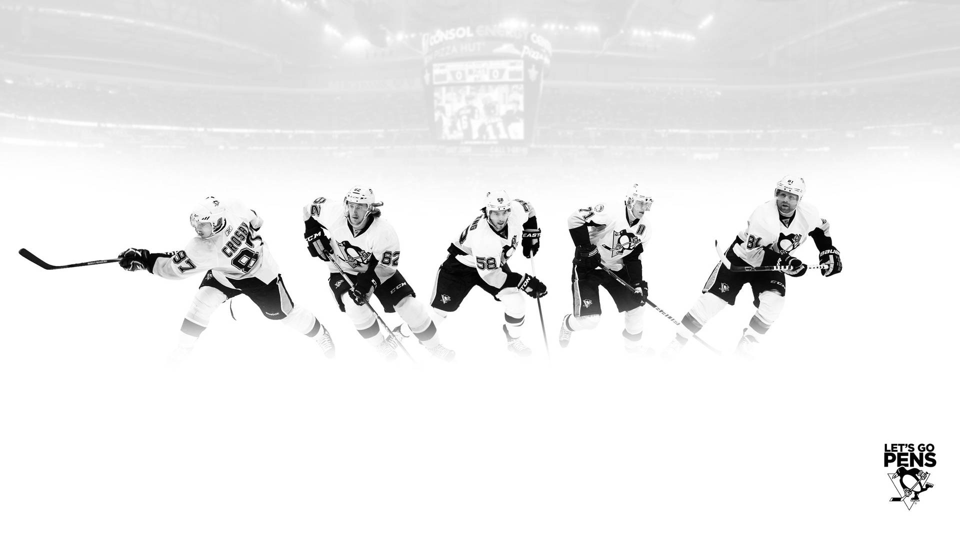 Atleti Di Hockey Su Ghiaccio Dei Pittsburgh Penguins Sfondo