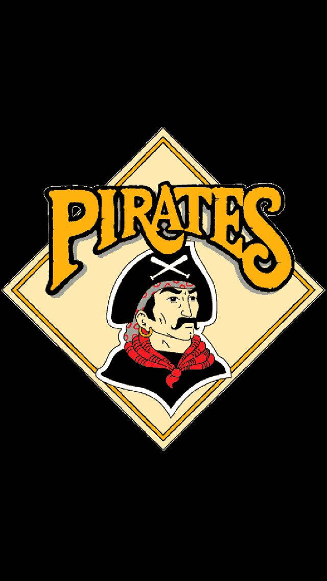 Pittsburgh Pirates Kunst Tapet: Et farverigt tapet med Pittsburgh Pirates-logoet. Wallpaper