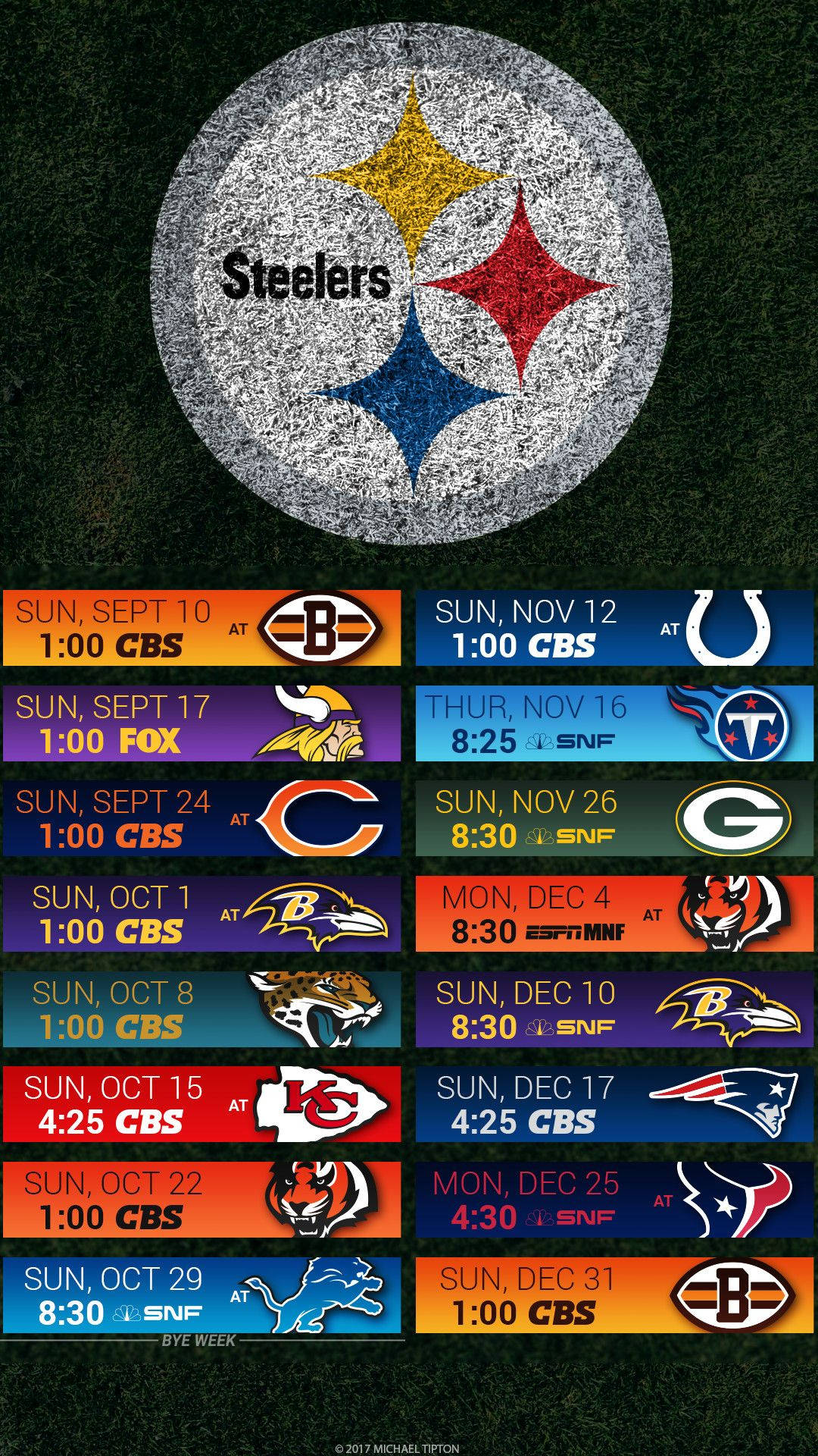 Pittsburgh Steelers 2017 Schedule On TV Wallpaper
