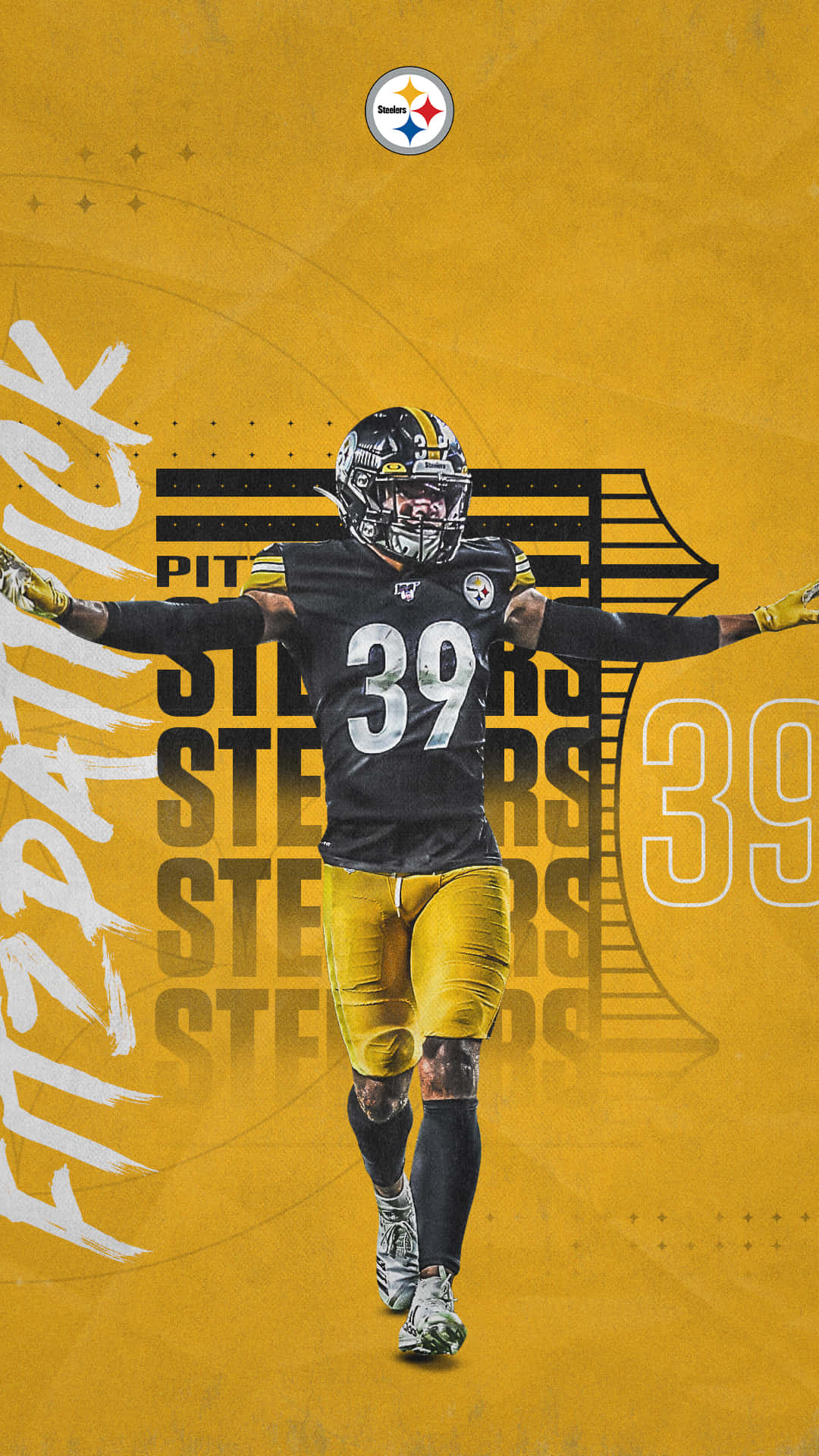 Pittsburgh Steelers Logo And Fitzpatrick Wallpaper