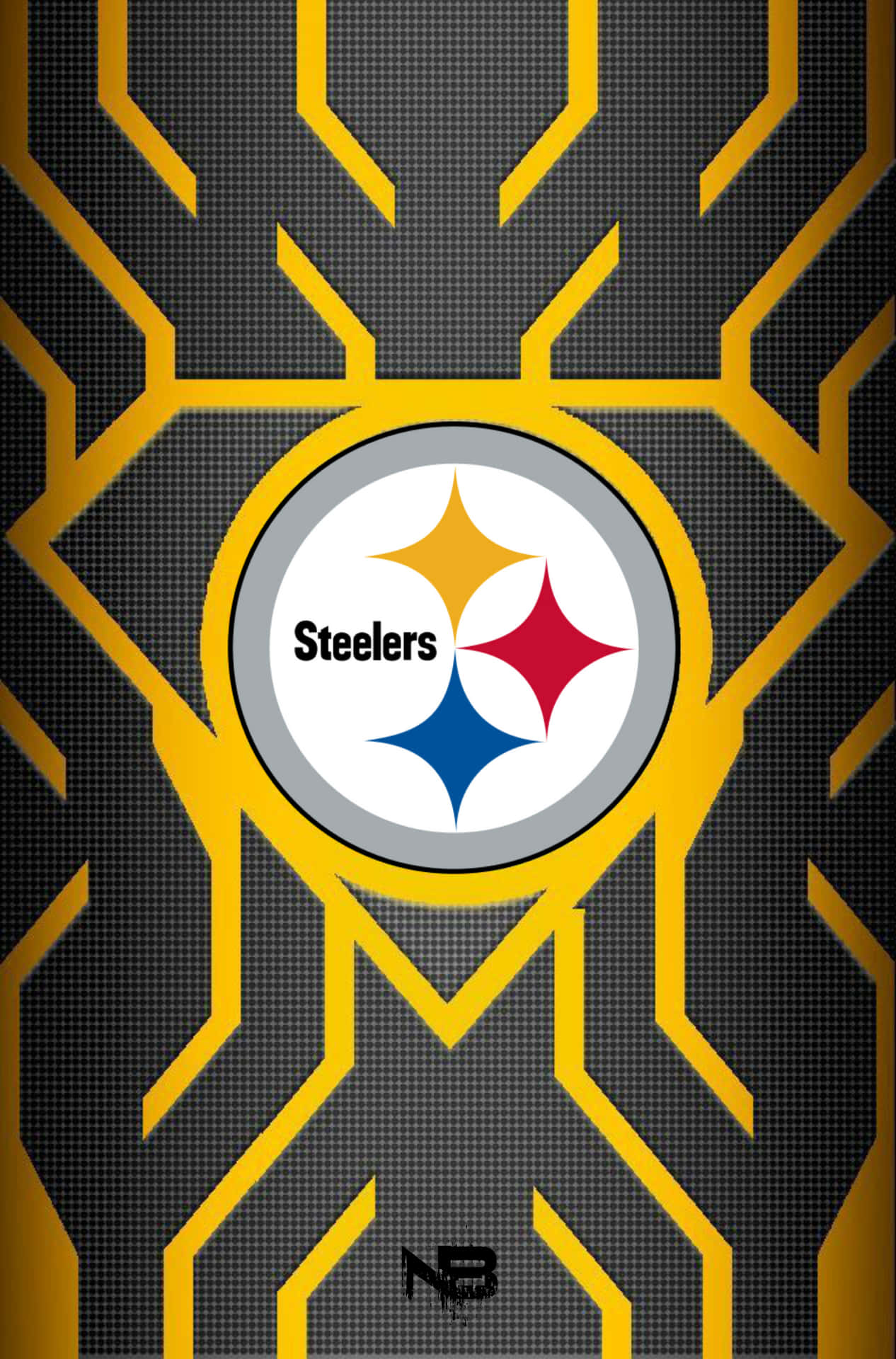 Pittsburgh Steelers Logo i Diamanter på en Blå Baggrund. Wallpaper
