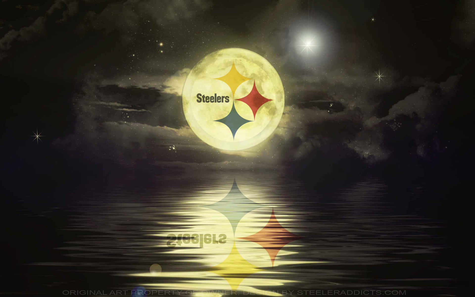 Pittsburghsteelers Logo Auf Dem Mond Wallpaper