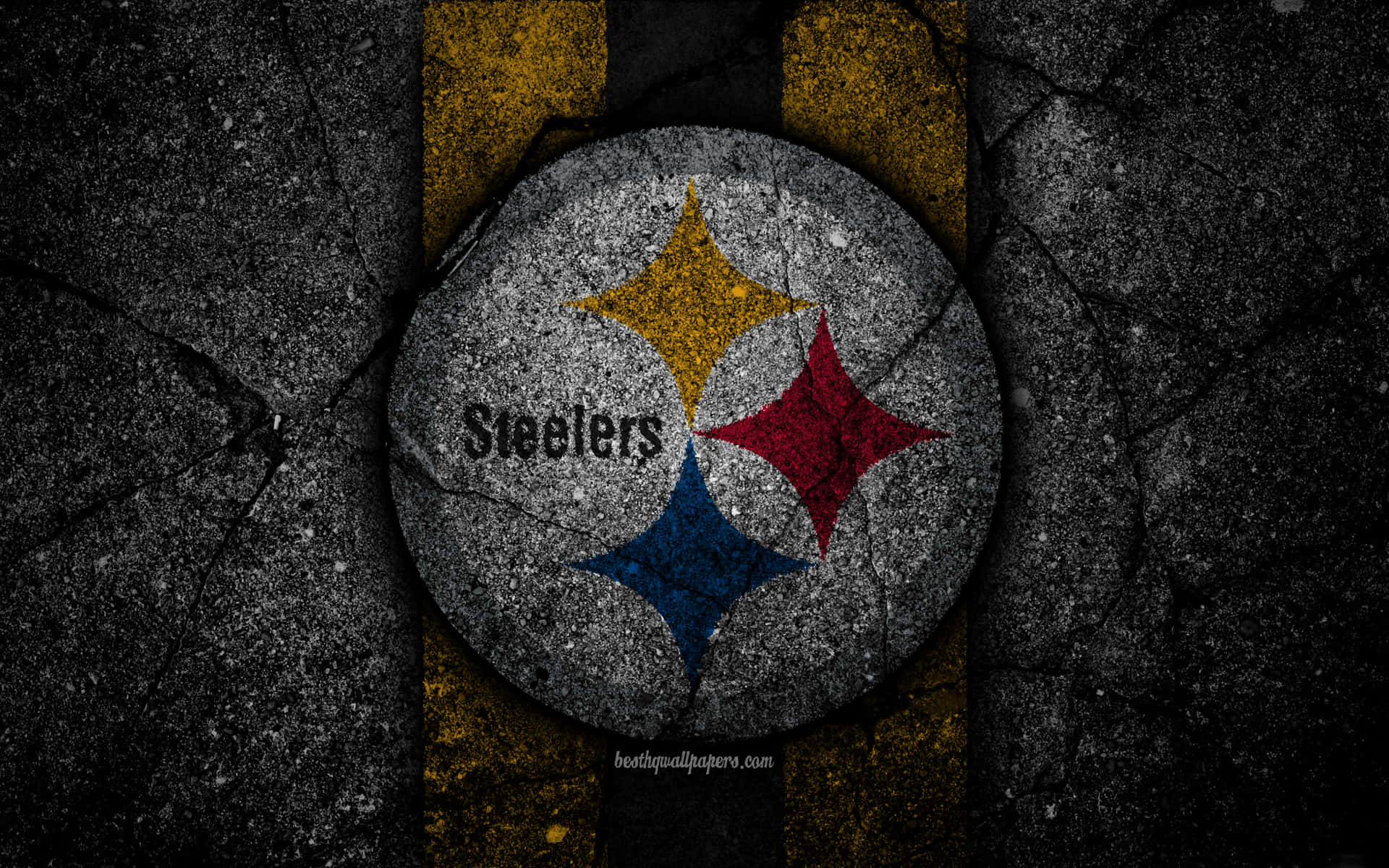 Logotipodos Pittsburgh Steelers Na Calçada. Papel de Parede