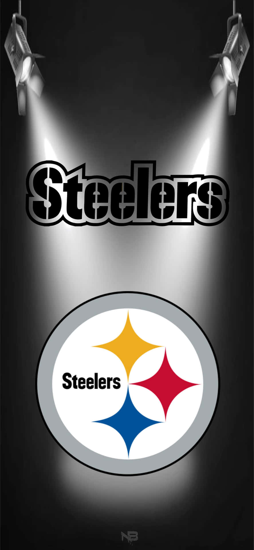 Pittsburg Steelers Logo på spotlys Wallpaper Wallpaper