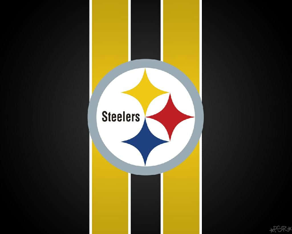 Logodei Pittsburgh Steelers Su Bandiera A Strisce Sfondo