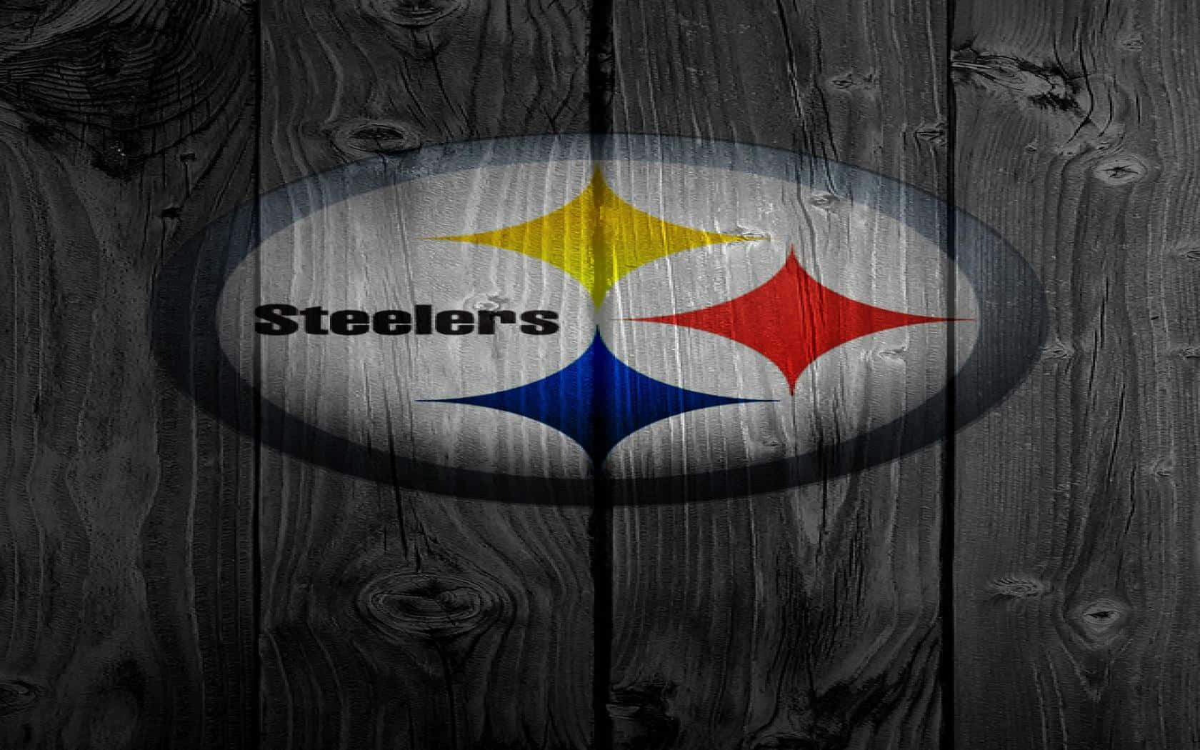 Pittsburghsteelers-logo Auf Holz Wallpaper