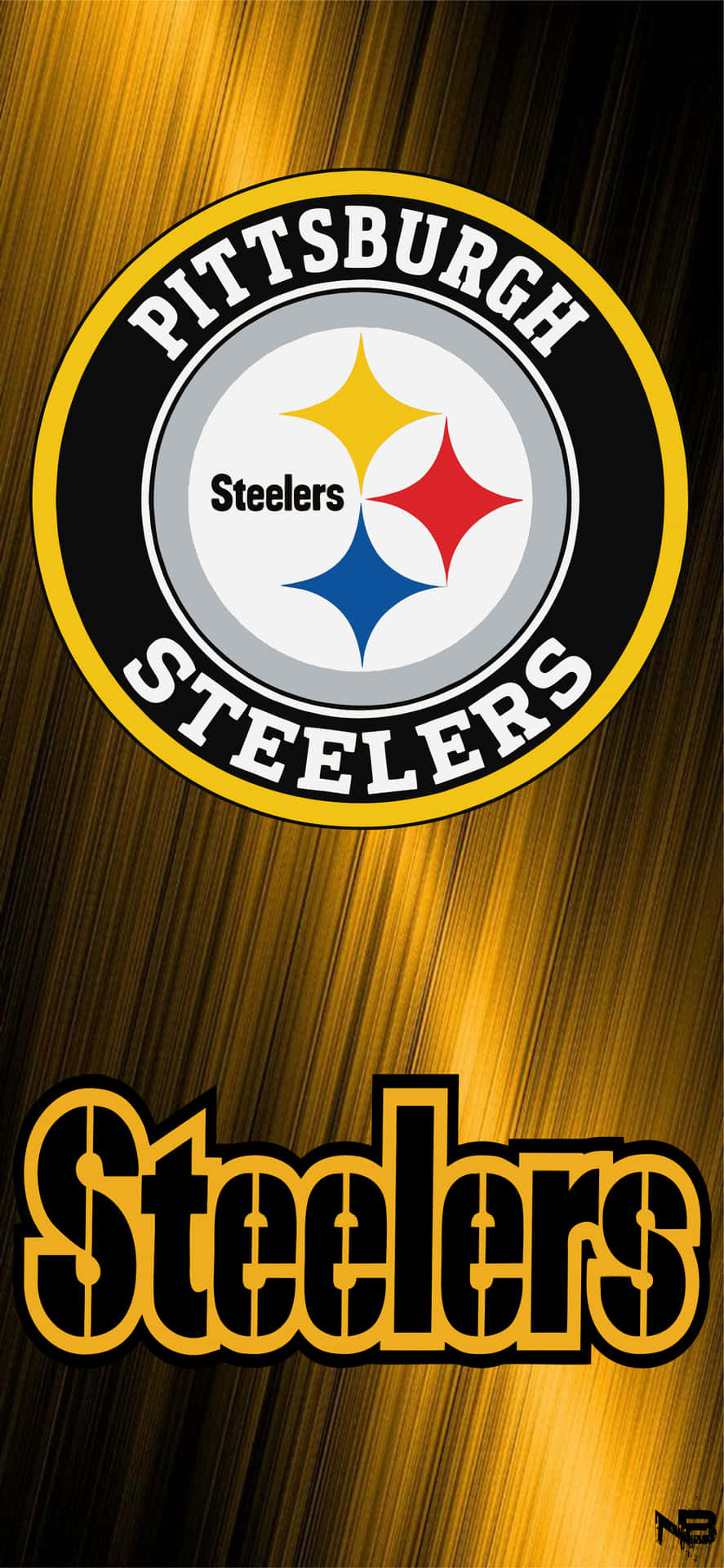 Download Pittsburgh Steelers Logo Variation With Text Wallpaper