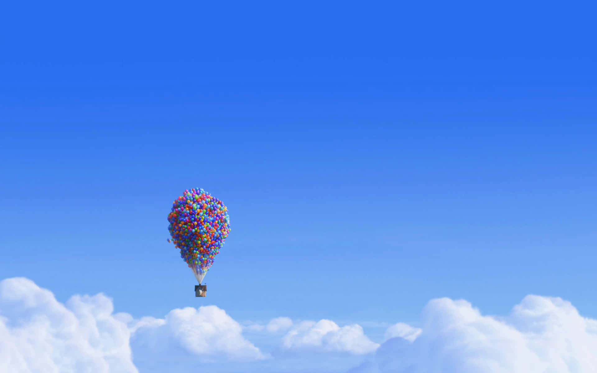 Envarmluftsballon Flyvende På Himlen.