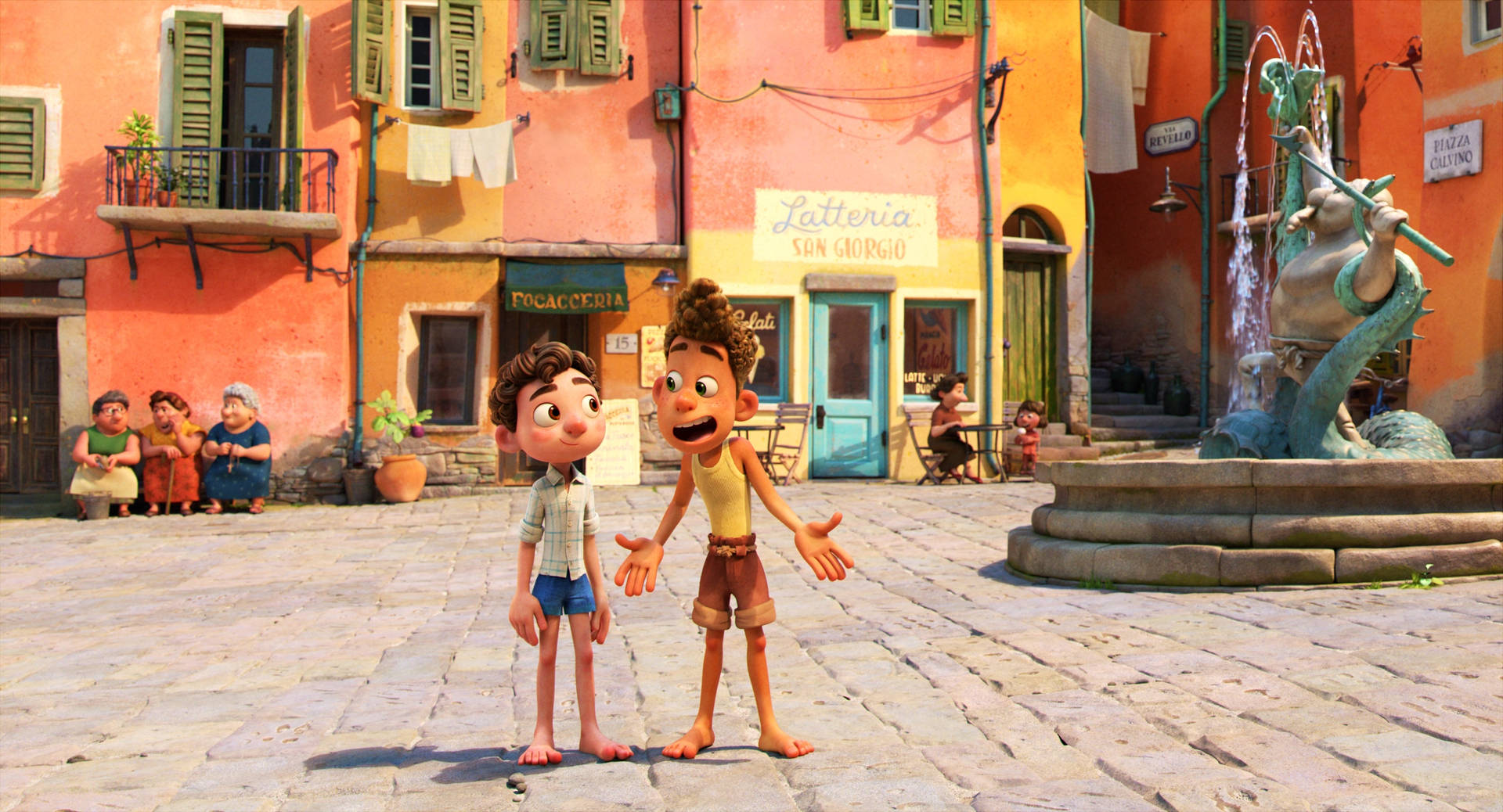 Pixar Luca And Alberto Talking Wallpaper