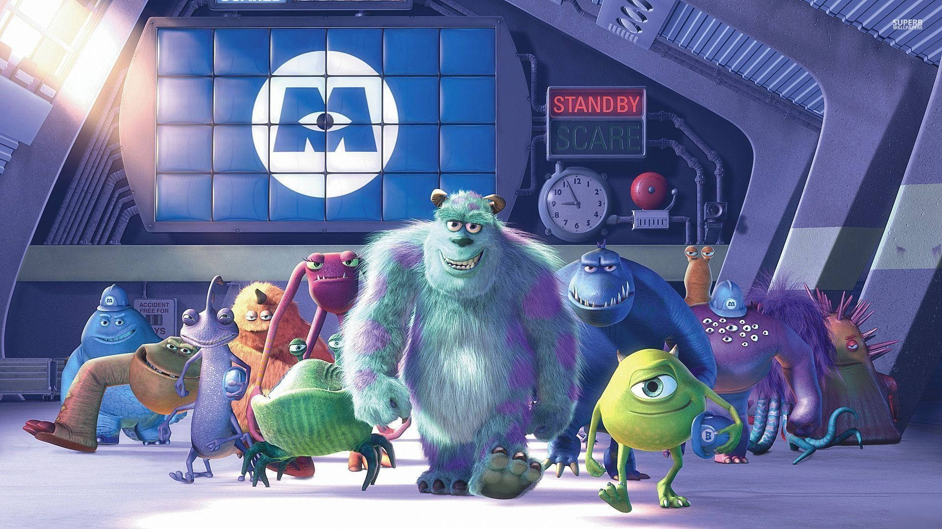 Pixar Monster Inc Cast Wallpaper
