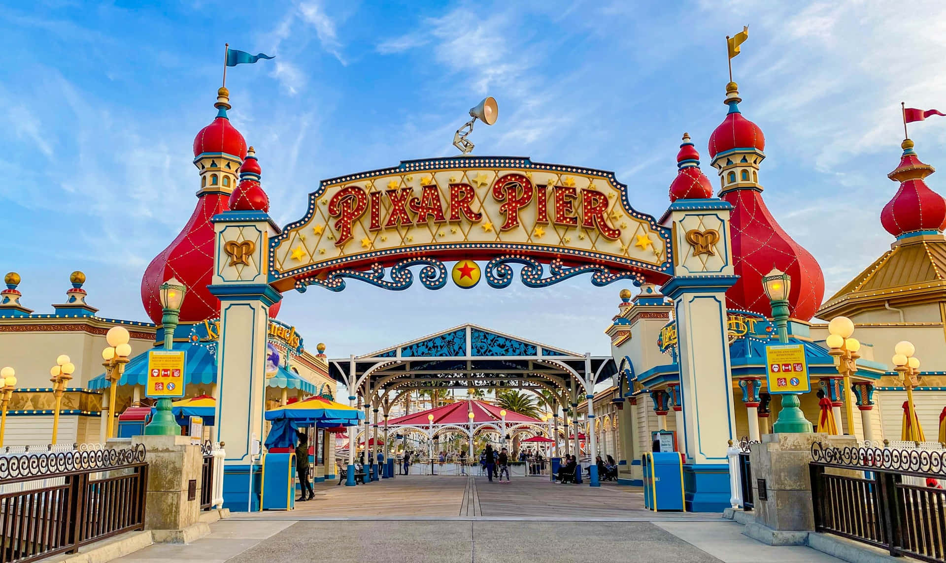 Pixar Pier Entrance Disneyland California Wallpaper