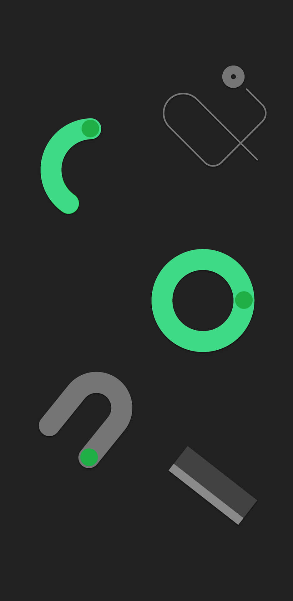 Grøn Cirkel Pixel 3 Amoled Baggrund