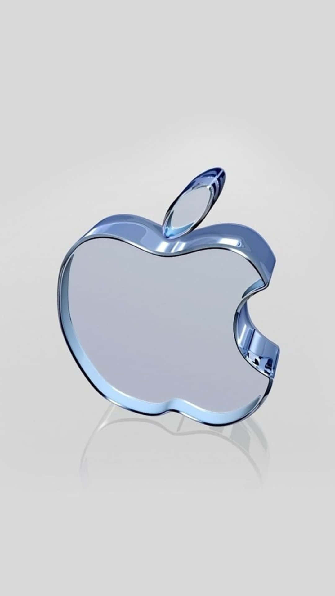 3D Pixel 3 Glas Apple Logo Baggrund